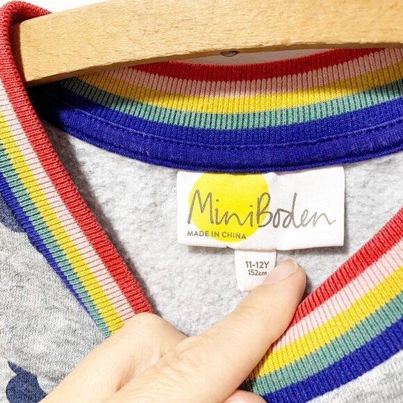 Mini Boden Long Sleeve Floral Sweatshirt Dress Size 11/12 Rainbow - Picture 11 of 11